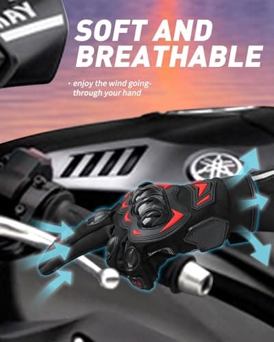 Touchscreen Motorcycle Gloves - Anti-Slip Hard Knuckle Riding Gloves