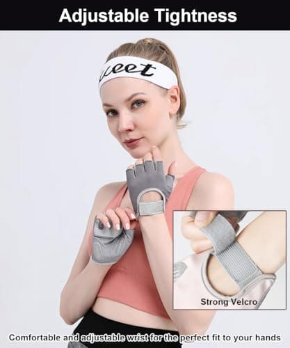 Anti-Slip Fingerless Workout Gloves for Men & Women, Great for Weightlifting