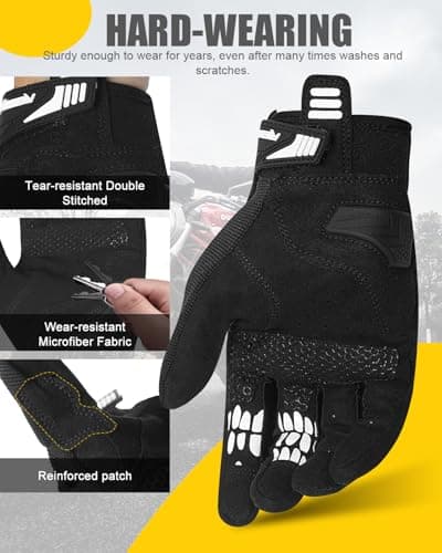 RIGWARL Touchscreen Motorcycle Gloves with TPR Palm Pad for Men and Women