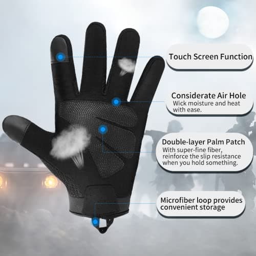 OOPOR Men's & Women's Fingerless Cycling Gloves - Black