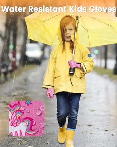 RIGWARL Kids Winter Touchscreen Gloves, Water-Resistant for Ages 3-15 Cold Weather Sports