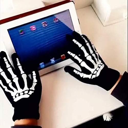 Glovion Women's Touchscreen Skeleton Gloves Unisex for Halloween & Christmas Party