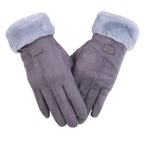Thermal Touch Screen Gloves for Men & Women (Pink, One Size) — Grey