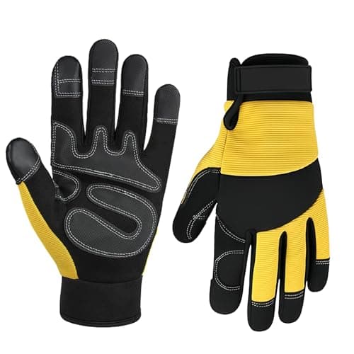 RIGWARL Tear Resistant Safety Gloves for Men and Women, Thick Padding, Wood & Warehouse Protection — Standard Yellow- (75% Wear-resistant)