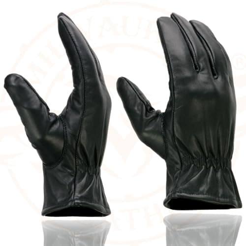 Milwaukee Black Thermal Lined Men's Motorcycle Gloves with Cinch Wrist Closure