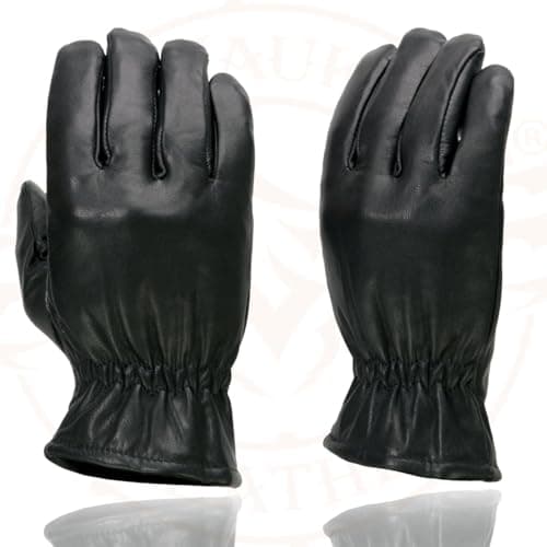 Milwaukee Black Thermal Lined Men's Motorcycle Gloves with Cinch Wrist Closure