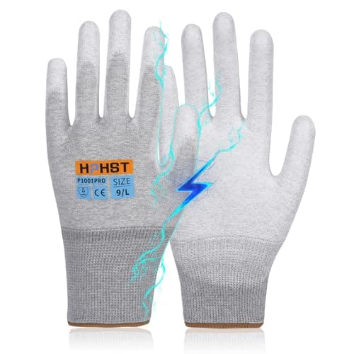 PU Coated Safety Work Gloves, 12 Pairs for Mechanics — White-anti Static