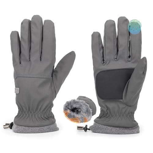 Warm Water-Repellent Winter Ski Gloves for Men & Women Anti-Slip Touchscreen Cold Weather Gloves — Grey