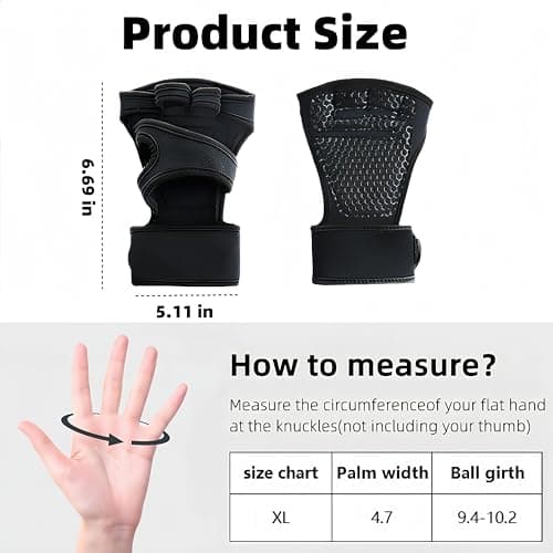 Supportive Breathable Gym Gloves for Men/Women, Wrist Support, Cross Training, Cycling, Rowing, Weight Lifting