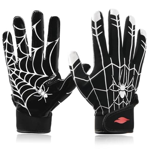 Youth Football Gloves with Enhanced Grip Silicone — Spider Upgrades