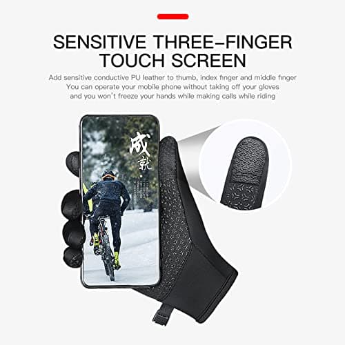 Temei Winter Waterproof Windproof Gloves for Men and Women - Touch Screen Compatible