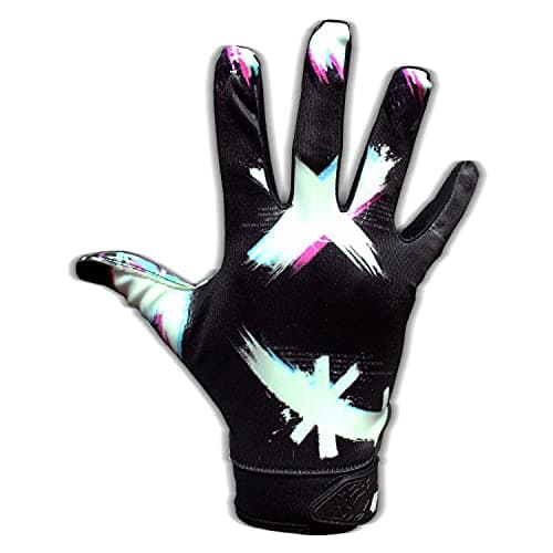 Tacky Grip Jester Cross Eyes Football Gloves - Adult & Youth Sizes