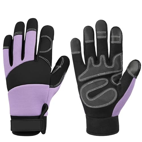 RIGWARL Tear Resistant Safety Gloves for Men and Women, Thick Padding, Wood & Warehouse Protection — Standard Purple- (75% Wear-resistant)