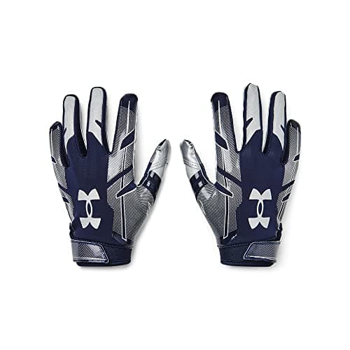 Under Armour Boys' F8 Football Gloves - Performance FIT — Midnight Navy (410)/Metallic Silver