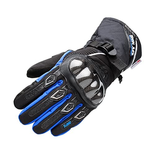 BORLENI Warm Winter Waterproof Motorcycle Gloves for Men & Women — blue