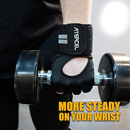 ATERCEL Breathable Weight Lifting Gloves with Wrist Support for Gym Exercise