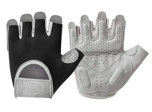 Anti-Slip Fingerless Workout Gloves for Men & Women, Great for Weightlifting — Black