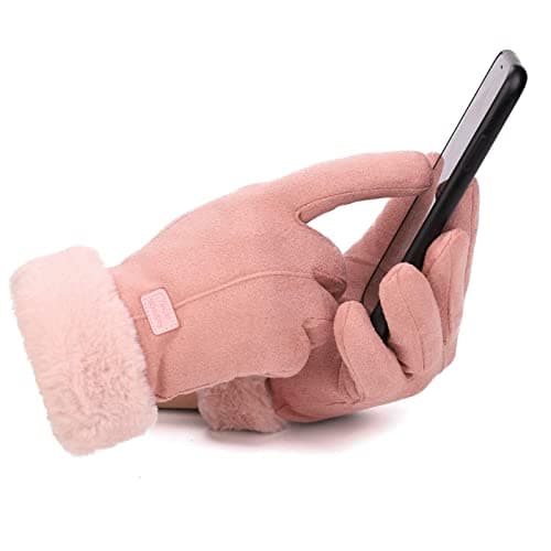 Thermal Touch Screen Gloves for Men & Women (Pink, One Size)