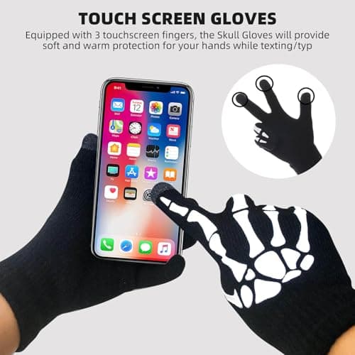 Glow-in-the-Dark Skeleton Gloves for Halloween Costume - Adults