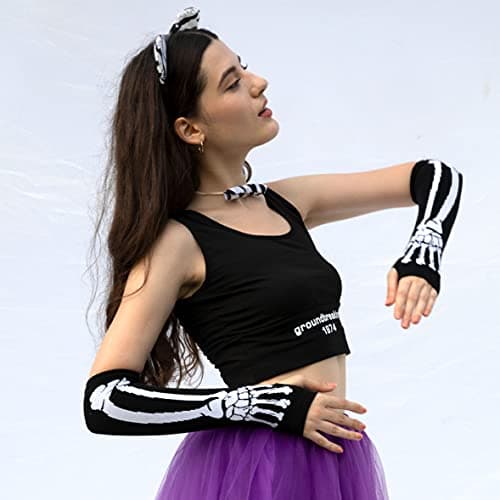 Glow in the Dark Full/Half Finger Skeleton Knit Gloves