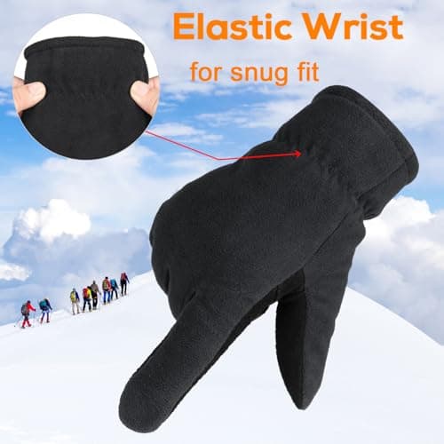 OZERO Men & Women Winter Gloves -30℉ Deerskin & Polar Fleece Insulated Cold Weather Gloves
