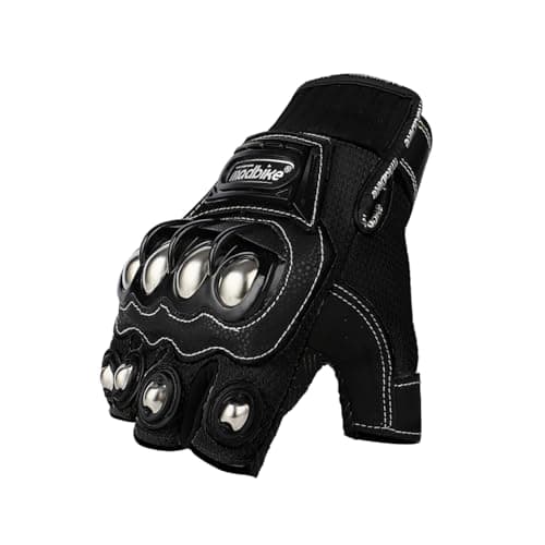 Air Flow Motorcycle Gloves for BMX, MX, ATV, MTB Racing — Black Short