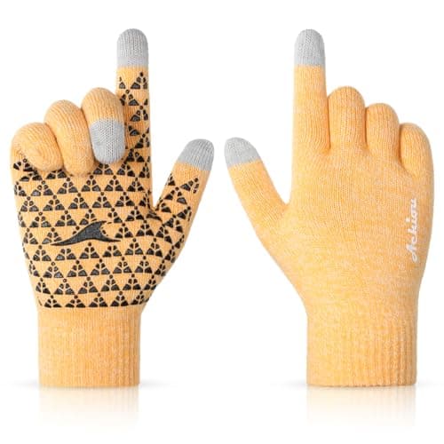 Achiou Winter Gloves for Men & Women - Touch Screen Compatible Warm Running Gloves — Angelyellow