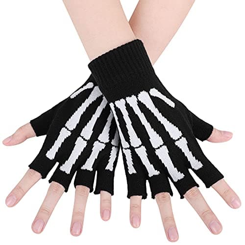 Stylish Fingerless Skull Gloves for Men and Women