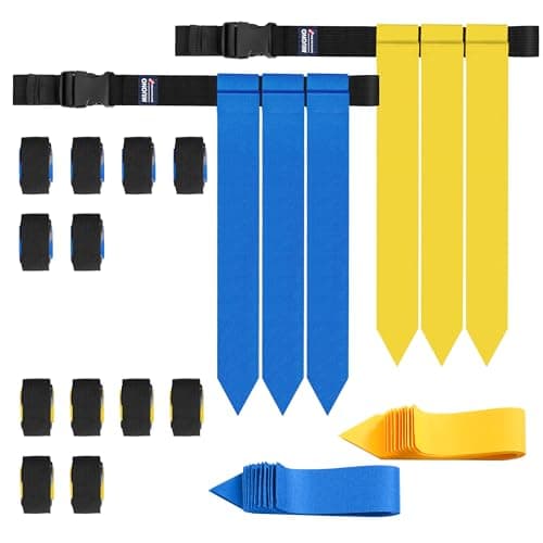 Flag Football Belts for Adults, Kids, and Youth Training and Competition — Yellow and Blue,42 Flags,14 Players