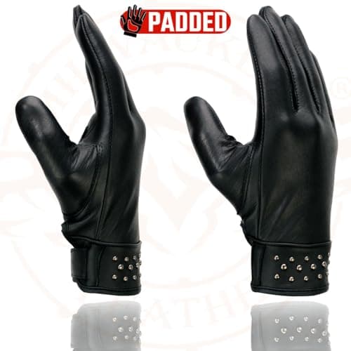 Milwaukee MG7760 Black Leather Gel Palm Women's Motorcycle Gloves