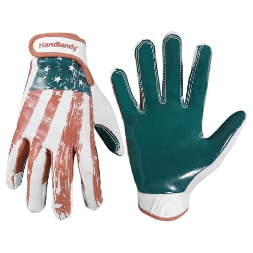 HANDLANDY Sticky Wide Receiver Gloves for Youth Football Players — Teal