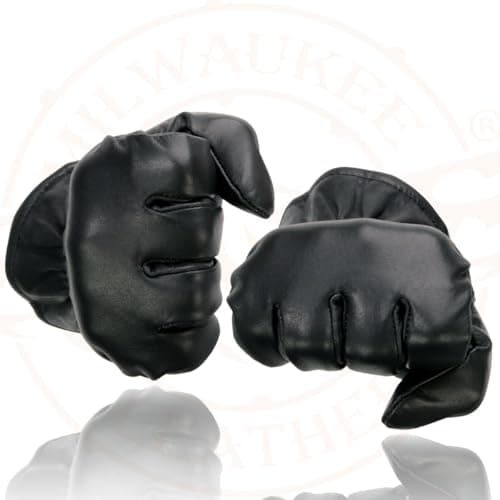 Milwaukee Black Thermal Lined Men's Motorcycle Gloves with Cinch Wrist Closure