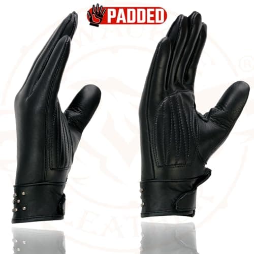 Milwaukee MG7760 Black Leather Gel Palm Women's Motorcycle Gloves