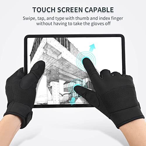 OZERO Touchscreen Gloves for Men and Women: Dexterity, Firm Grip, Light Duty
