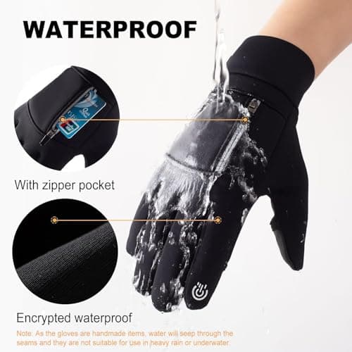 X W EI UNION Winter Warm Touchscreen Gloves Men Women Waterproof Windproof Cold Weather Outdoor Sports
