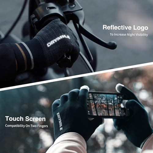 DRYMILE Hyla Waterproof Touchscreen Gloves for Men & Women - Warm Winter Gloves for Work, Hiking, Skiing, and Biking