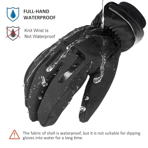 FIDESTE 3M Thinsulate Touchscreen Winter Gloves - Waterproof & Windproof for Men & Women