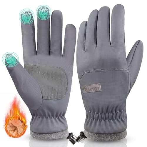ihuan Winter Waterproof Ski Gloves for Men and Women — Grey