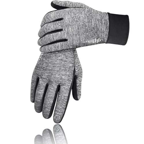Winter Gloves for Women and Men - Warm, Windproof, Touchscreen, Snow Skiing Thermal Liners - for Cycling, Running, Driving, Walking, Hiking, and Commuting. — Gray