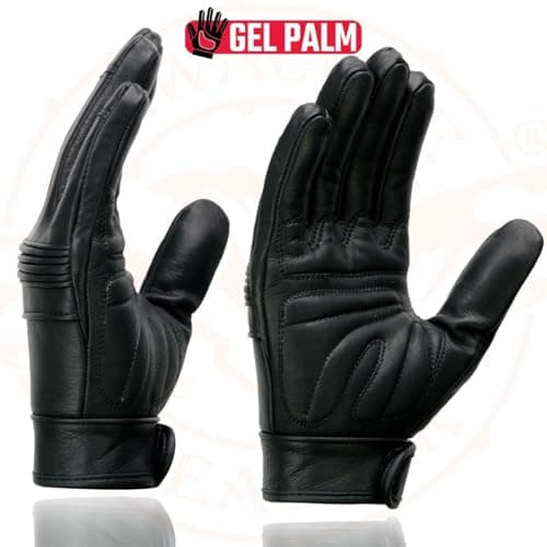 Milwaukee Leather MG7535 Men's Black Gel Palm Motorcycle Gloves