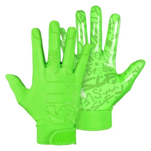 Sticky Football Gloves for Receivers — Neon Green