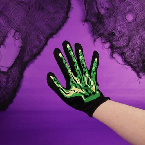 Needzo Halloween Skeleton & Monster Gloves Set, Hand Warmers, 3 Items