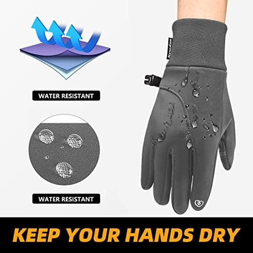 Suneed Men's Winter Gloves, Waterproof & Touchscreen Cold Weather Running and Hiking