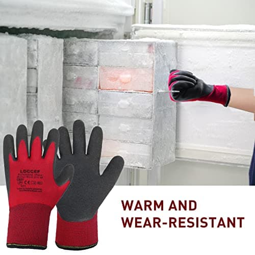 LOCCEF Winter Work Gloves for Men and Women, Freezer Grade Thermal Insulated Grip