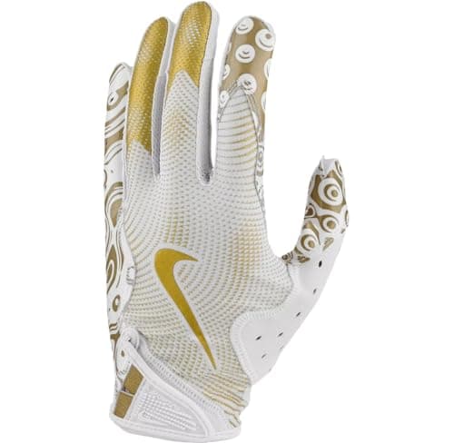 Nike Vapor Jet 8.0 Football Gloves - Ultimate Grip and Support — WHITE | MET GOLD | MET GOLD