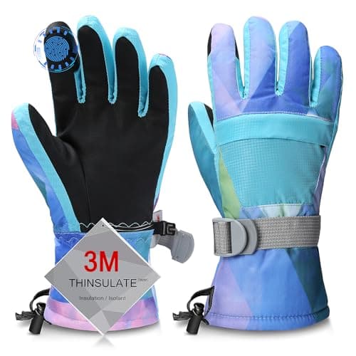 Odtmger Warmest Waterproof & Breathable Ski Gloves, Perfect for Men & Women in Cold Weather — Sky Blue