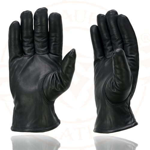 Milwaukee Black Thermal Lined Men's Motorcycle Gloves with Cinch Wrist Closure