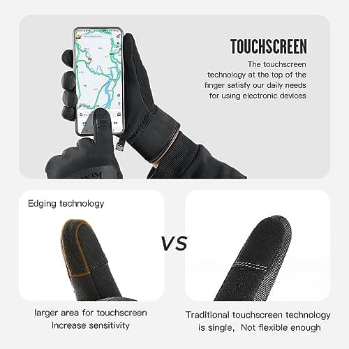 KynciLOR Women's Waterproof Winter Gloves for Cold Weather Snow Touchscreen Compatible