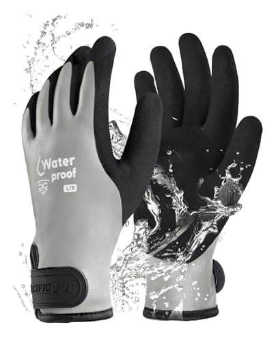 PACIFIC PPE 100% Waterproof Gloves for Men and Women, Cold Weather Thermal Insulated Freezer Gloves, Super Grip, Medium