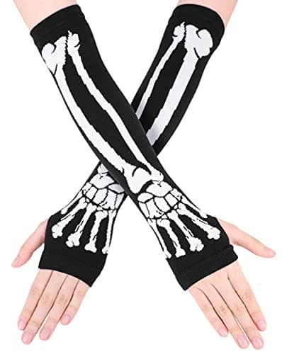Glow in the Dark Full/Half Finger Skeleton Knit Gloves